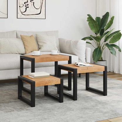 Nesting Tables 3 pcs Solid Wood