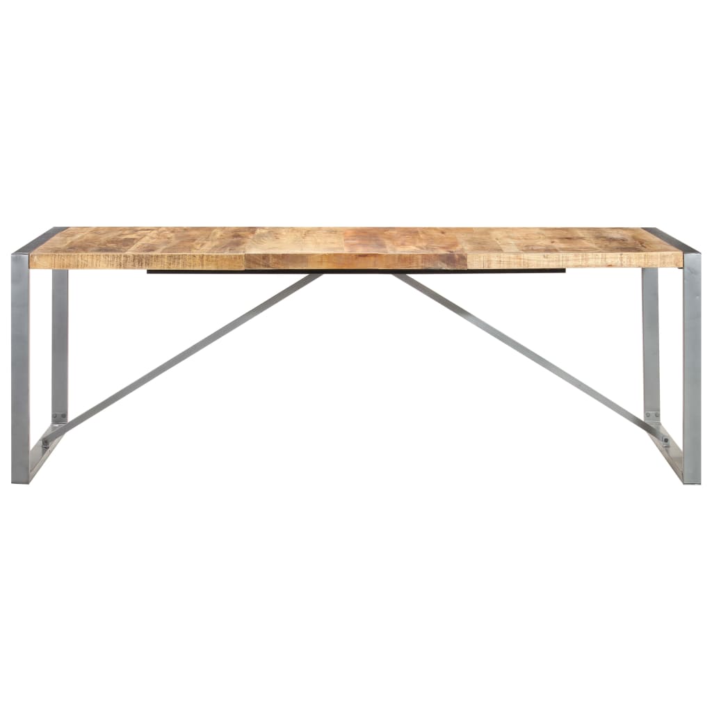 Dining Table 220x100x75 cm Solid Rough Mango Wood