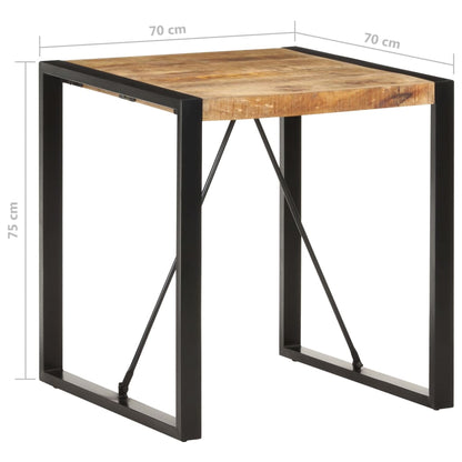 Dining Table 70x70x75 cm Solid Rough Mango Wood