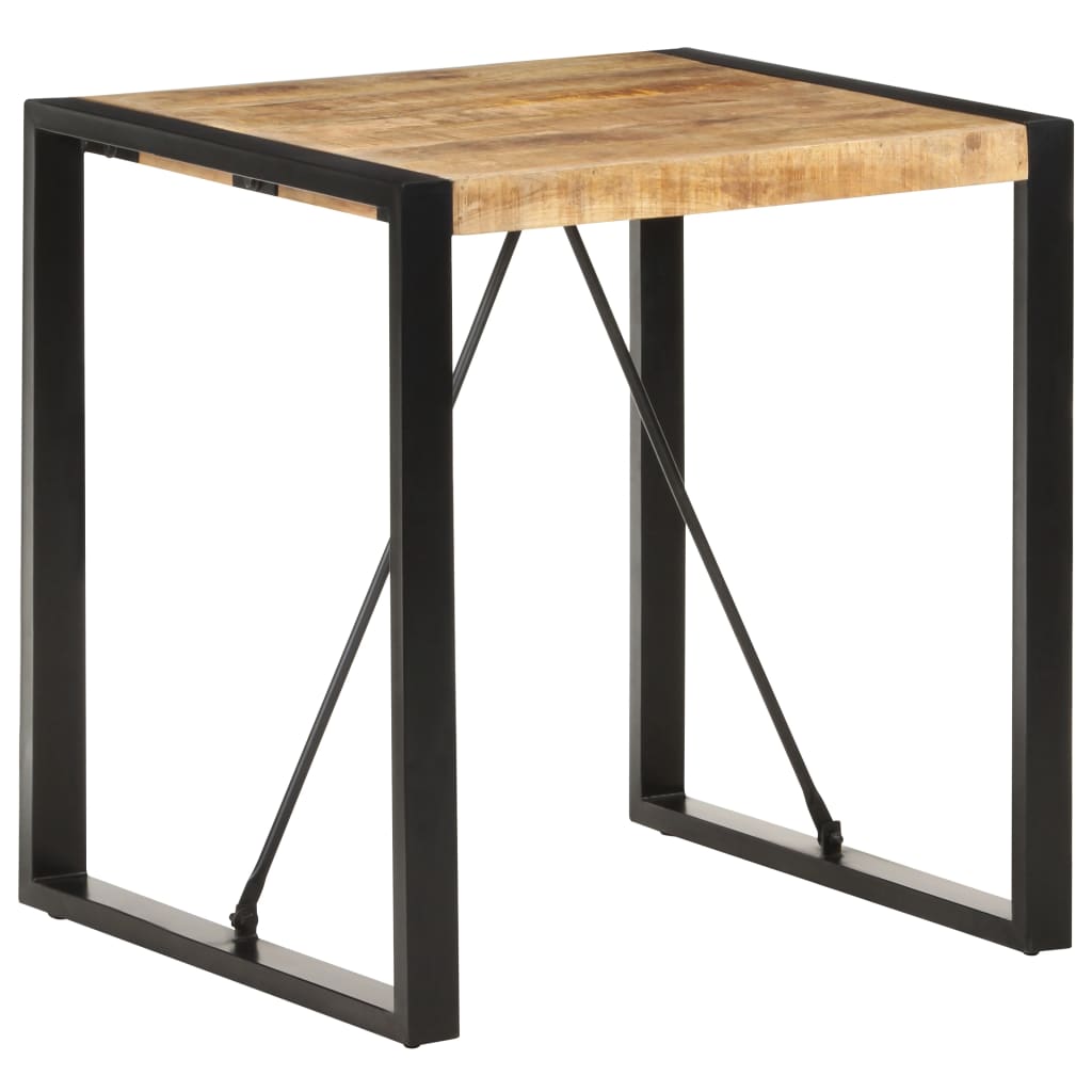 Dining Table 70x70x75 cm Solid Rough Mango Wood