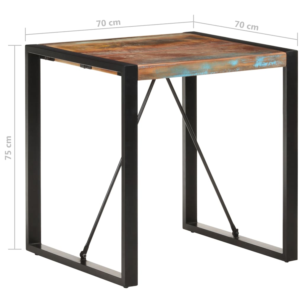 Dining Table 70x70x75 cm Solid Reclaimed Wood