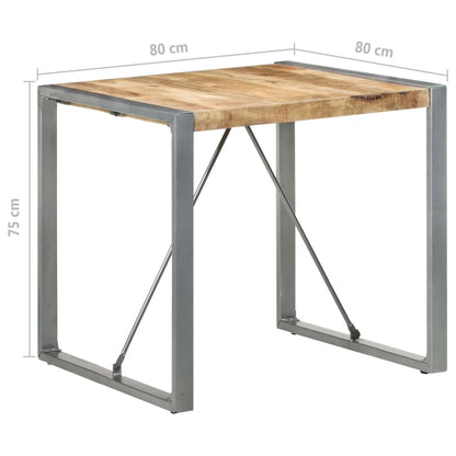 Dining Table 80x80x75 cm Rough Mango Wood