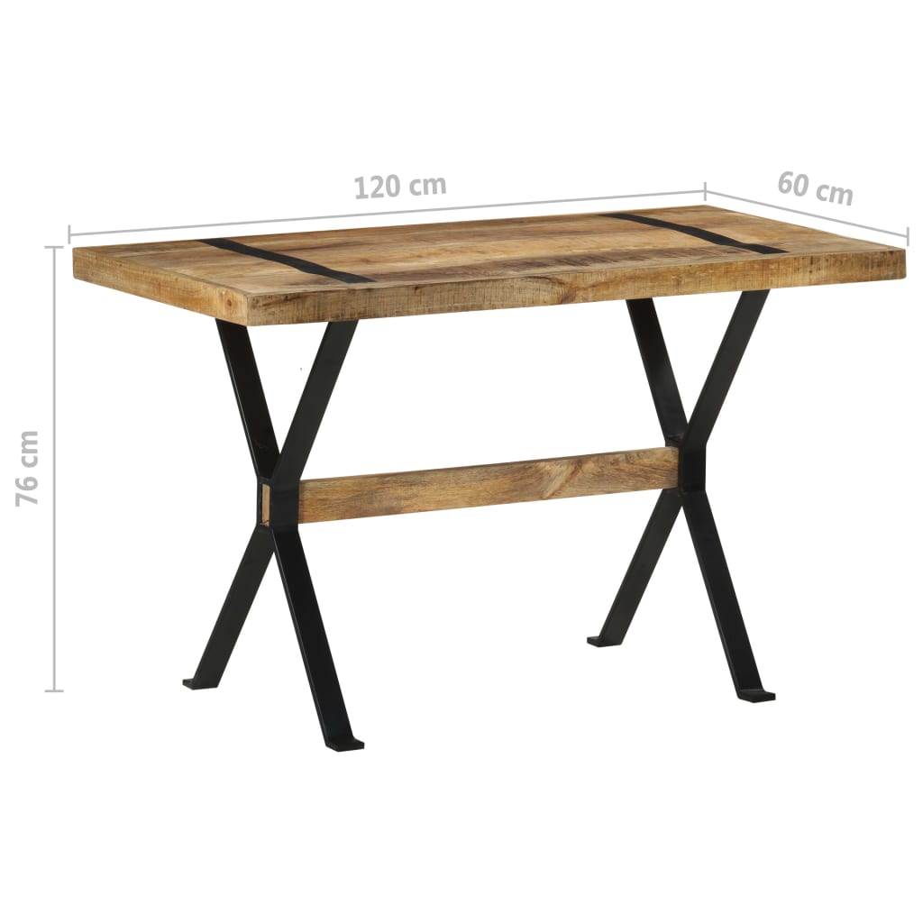 Dining Table 120x60x76 cm Rough Mango Wood