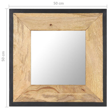 Mirror 50x50 cm Solid Mango Wood