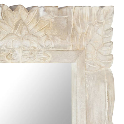 Mirror White 80x50 cm Solid Mango Wood