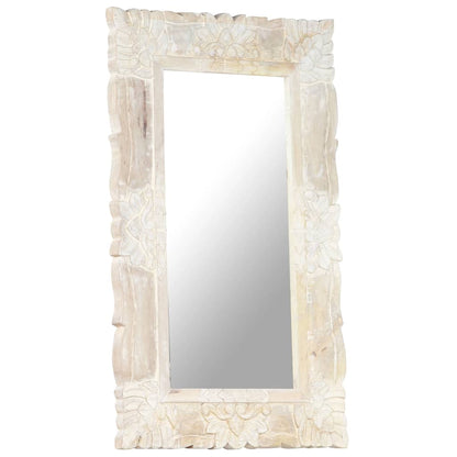 Mirror White 80x50 cm Solid Mango Wood