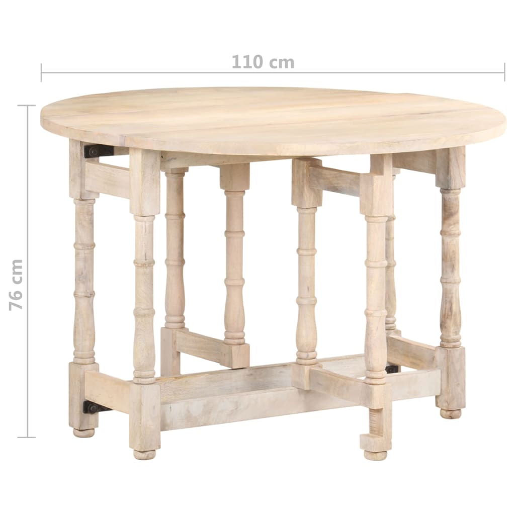 Dining Table Round 110x76 cm Solid Mango Wood