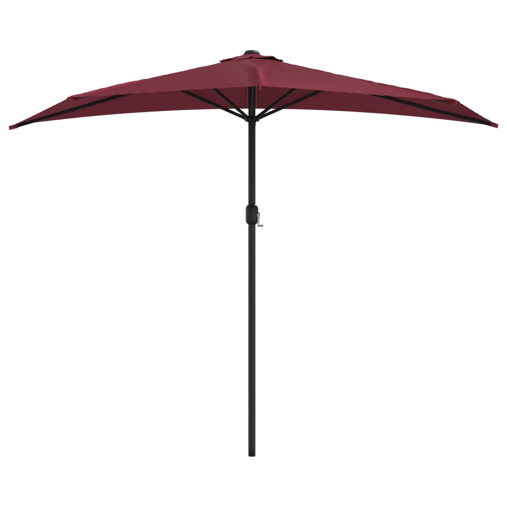 Balcony Parasol with Aluminium Pole Bordeaux Red 270x144x222 cm Half