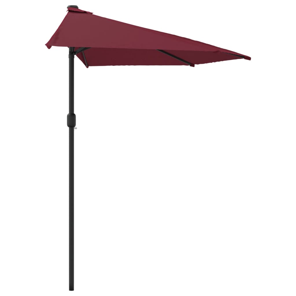 Balcony Parasol with Aluminium Pole Bordeaux Red 270x144x222 cm Half