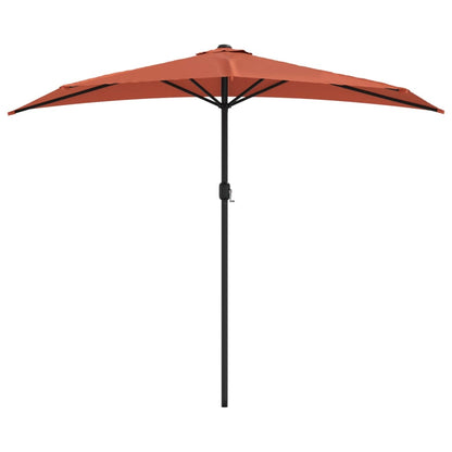 Balcony Parasol with Aluminium Pole Terracotta 270x144x222 cm Half