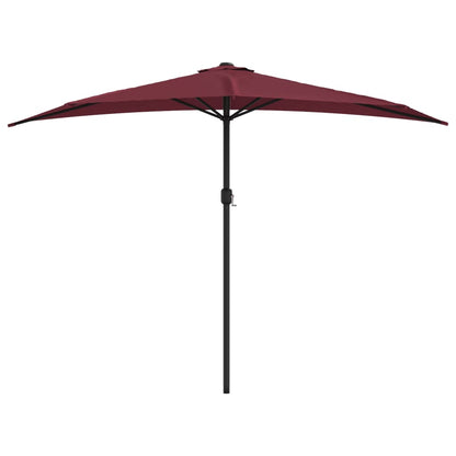 Balcony Parasol with Aluminium Pole Bordeaux Red 300x155x223 cm Half