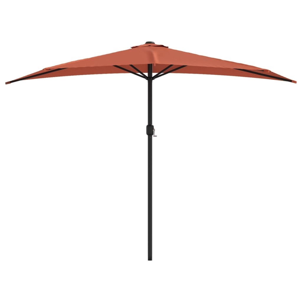 Balcony Parasol with Aluminium Pole Terracotta 300x155x223 cm Half