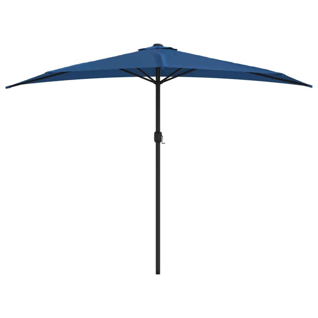 Balcony Parasol with Aluminium Pole Blue 300x155x223 cm Half