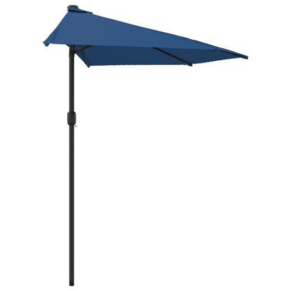 Balcony Parasol with Aluminium Pole Blue 300x155x223 cm Half