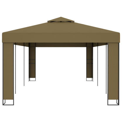 Gazebo with Double Roof 3x6 m Taupe 180 g/m²