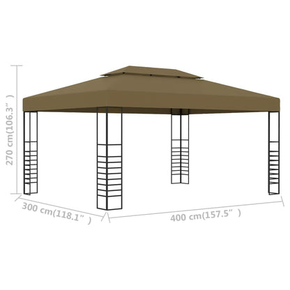 Gazebo 3x4 m Taupe 180 g/m²