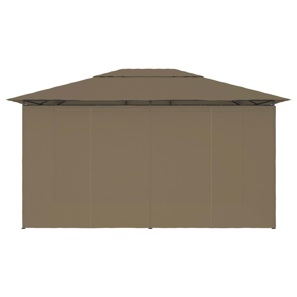 Garden Marquee with Curtains 4x3 m Taupe 180 g/m²