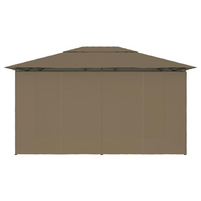 Garden Marquee with Curtains 4x3 m Taupe 180 g/m²