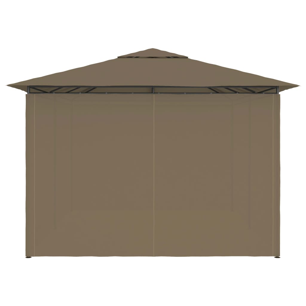 Garden Marquee with Curtains 4x3 m Taupe 180 g/m²