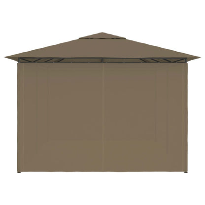 Garden Marquee with Curtains 4x3 m Taupe 180 g/m²