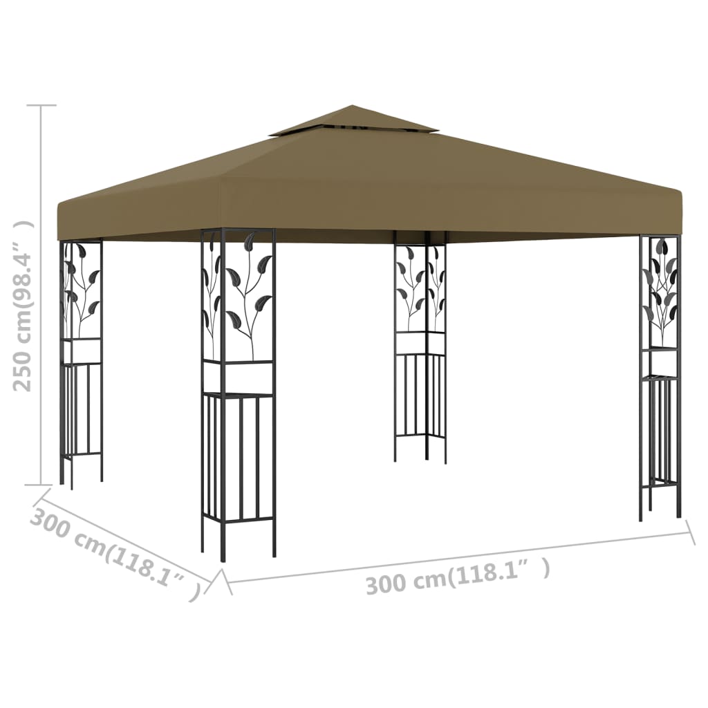 Gazebo 3x3 m Taupe 180 g/m²