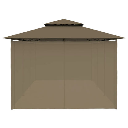 Gazebo with Curtains 600x298x270 cm Taupe 180 g/m²