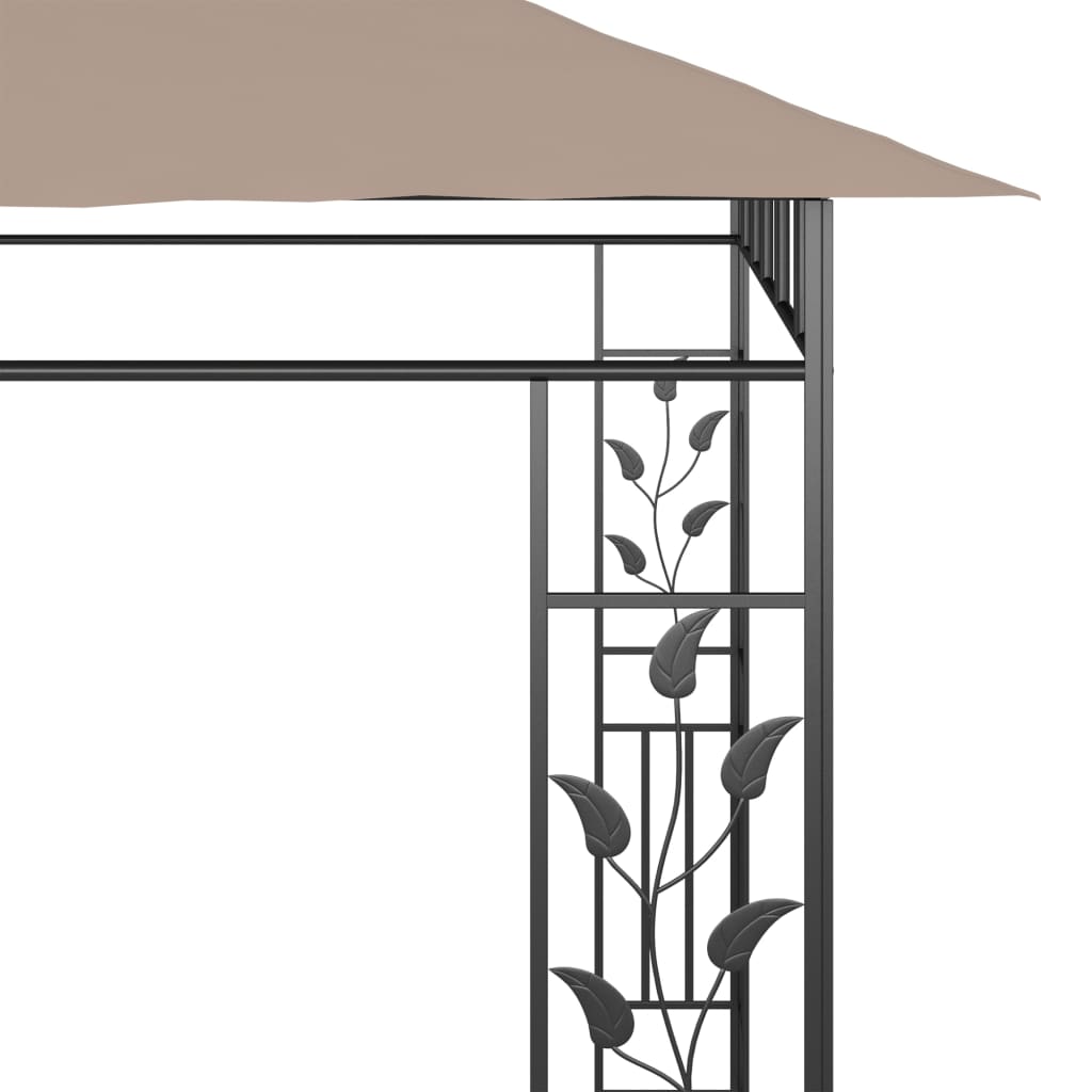 Gazebo with Mosquito Net 6x3x2.73 m Taupe 180 g/m²