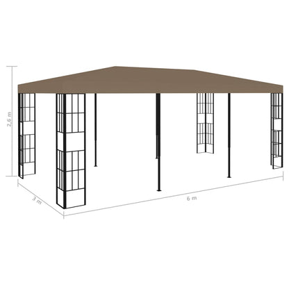 Gazebo 6x3 m Taupe