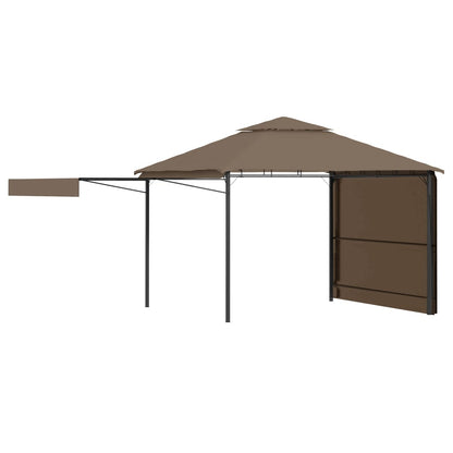 Gazebo with Double Extending Roofs 3x3x2.75 m Taupe 180g/m²