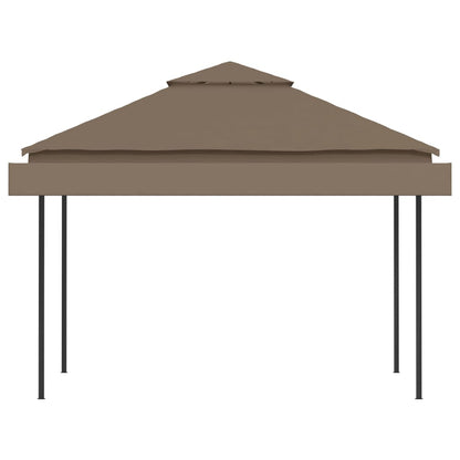 Gazebo with Double Extending Roofs 3x3x2.75 m Taupe 180g/m²