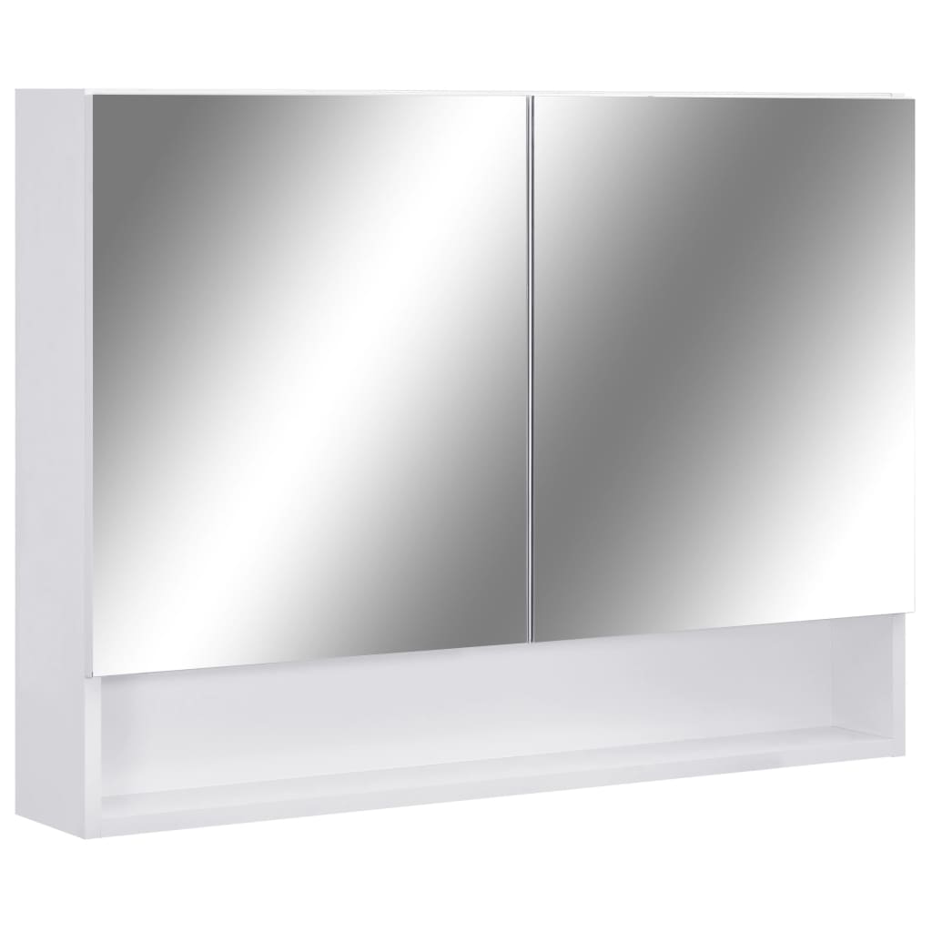 LED Bathroom Mirror Cabinet White 80x15x60 cm MDF