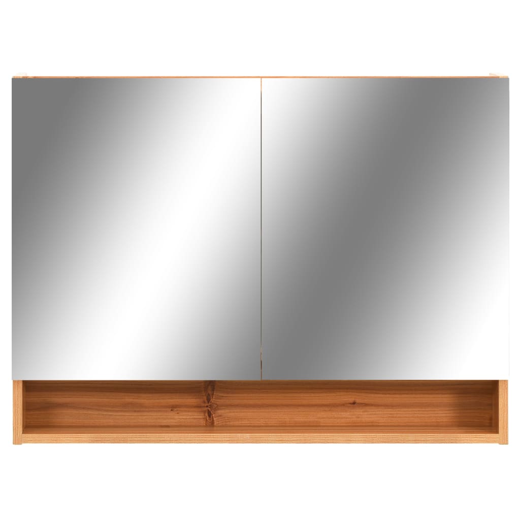 LED Bathroom Mirror Cabinet Oak 80x15x60 cm MDF