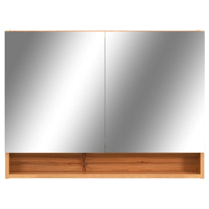 LED Bathroom Mirror Cabinet Oak 80x15x60 cm MDF