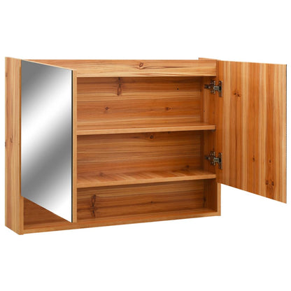 LED Bathroom Mirror Cabinet Oak 80x15x60 cm MDF