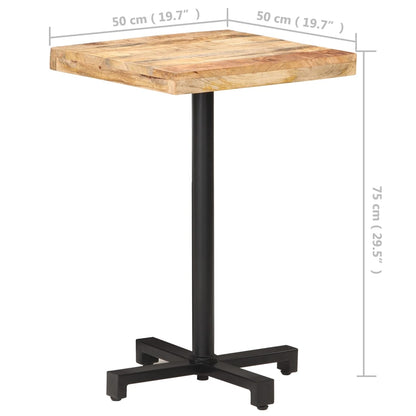 Bistro Table Square 50x50x75 cm Rough Mango Wood