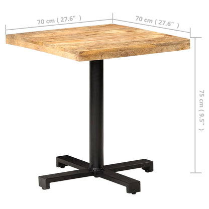 Bistro Table Square 70x70x75 cm Rough Mango Wood