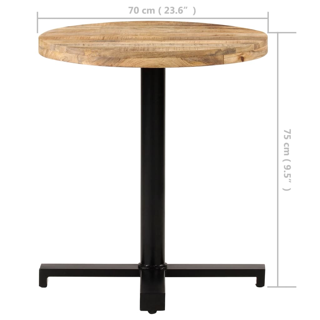 Bistro Table Round Ø70x75 cm Rough Mango Wood