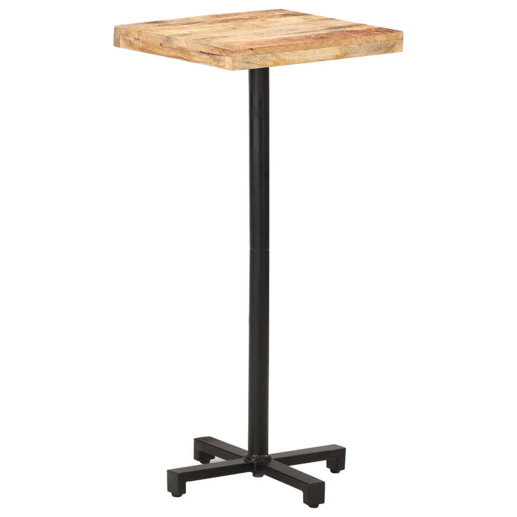 Bar Table Square 50x50x110 cm Rough Mango Wood