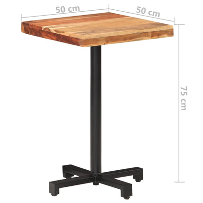 Bistro Table Square 50x50x75 cm Solid Acacia Wood