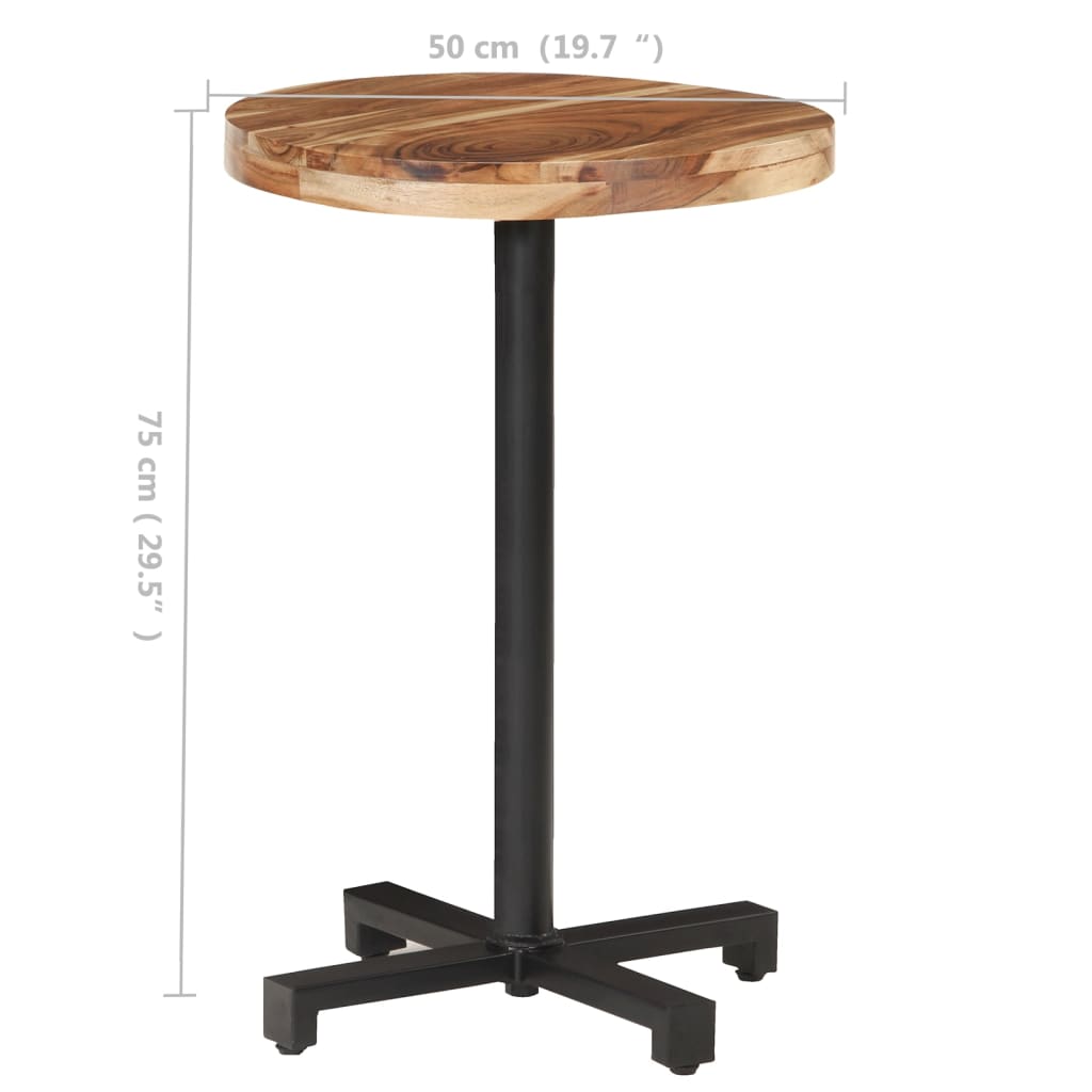 Bistro Table Round Ø50x75 cm Solid Acacia Wood