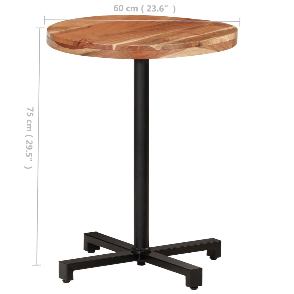 Bistro Table Round Ø60x75 cm Solid Acacia Wood