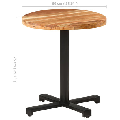 Bistro Table Round Ø70x75 cm Solid Acacia Wood