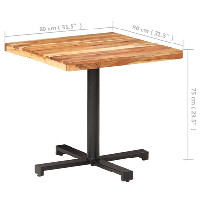 Bistro Table Square 80x80x75 cm Solid Acacia Wood