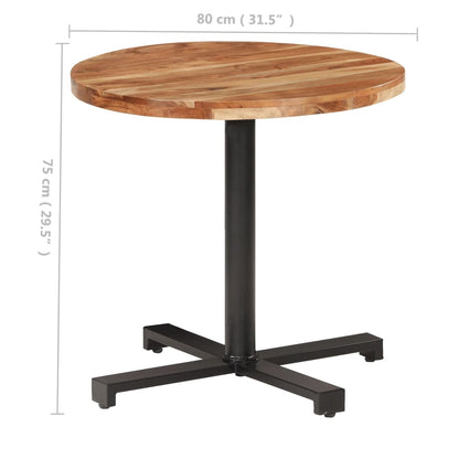 Bistro Table Round Ø80x75 cm Solid Acacia Wood