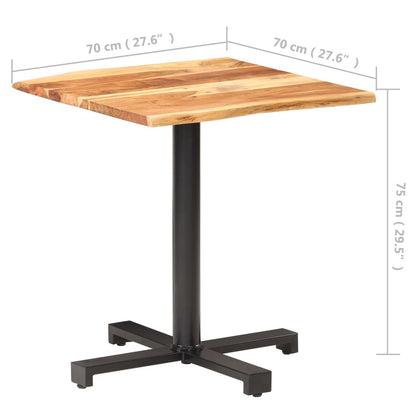 Bistro Table with Live Edges 70x70x75 cm Solid Acacia Wood