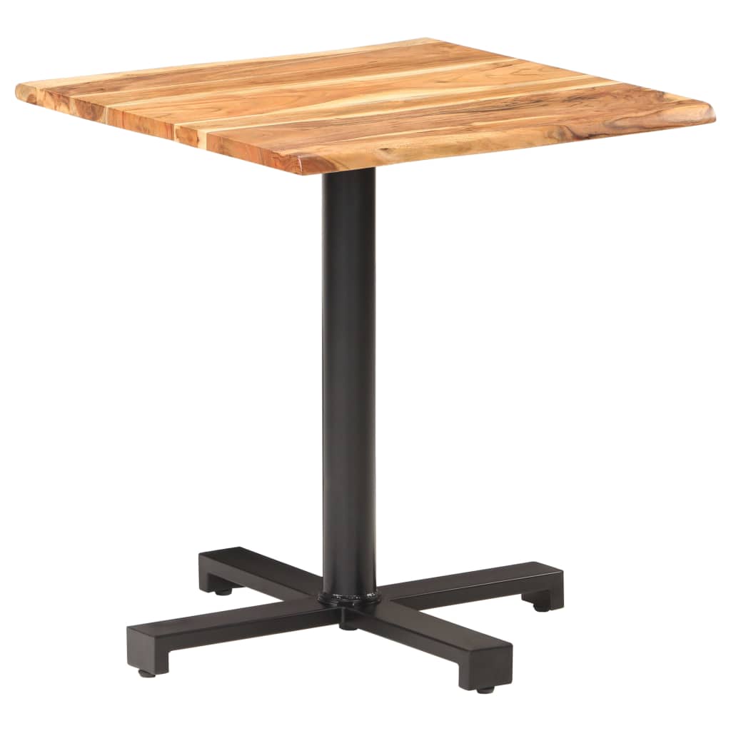 Bistro Table with Live Edges 70x70x75 cm Solid Acacia Wood