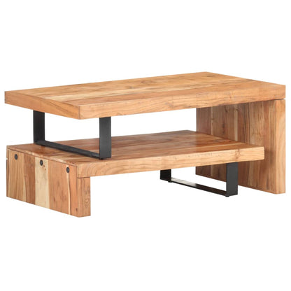 2 Piece Coffee Table Set Solid Acacia Wood