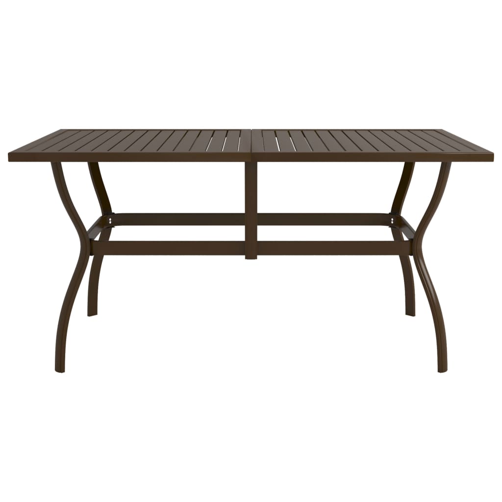 Garden Table Brown 140x80x72 cm Steel