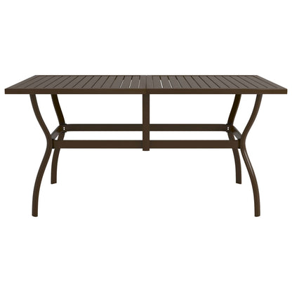 Garden Table Brown 140x80x72 cm Steel