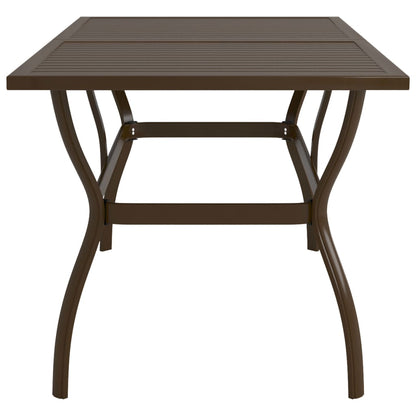 Garden Table Brown 140x80x72 cm Steel